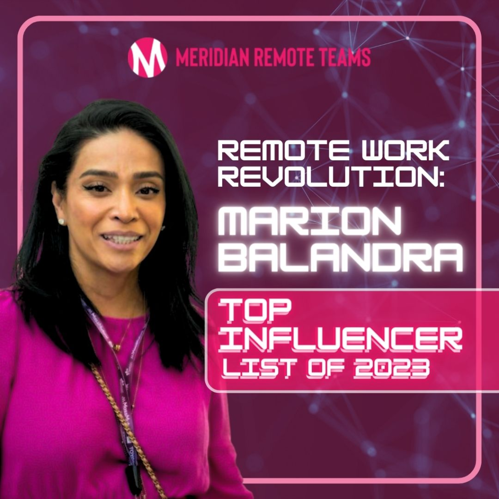 CEO of Meridian Remote Teams banner being top influencer list of 2023